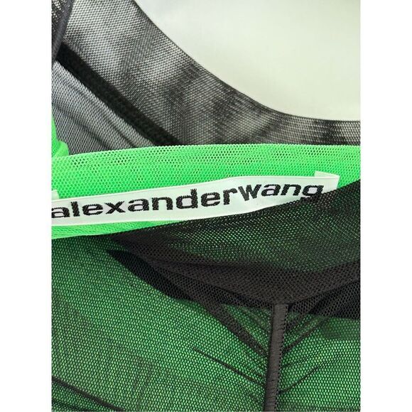 Alexander Wang Double Layer Stretch Mesh Mini Dress Women’s Size Large - Picture 12 of 13
